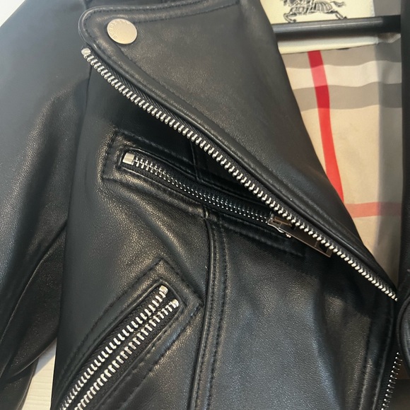 Burberry London Lambskin Leather Biker Jacket size 4 - Picture 6 of 8